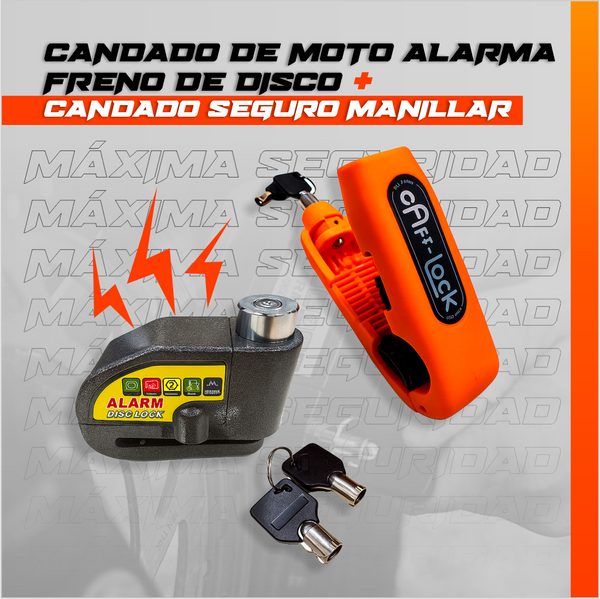 Combo: Candado + Manillar Inteligente con Alarma