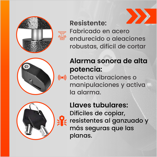 Combo: Candado + Manillar Inteligente con Alarma