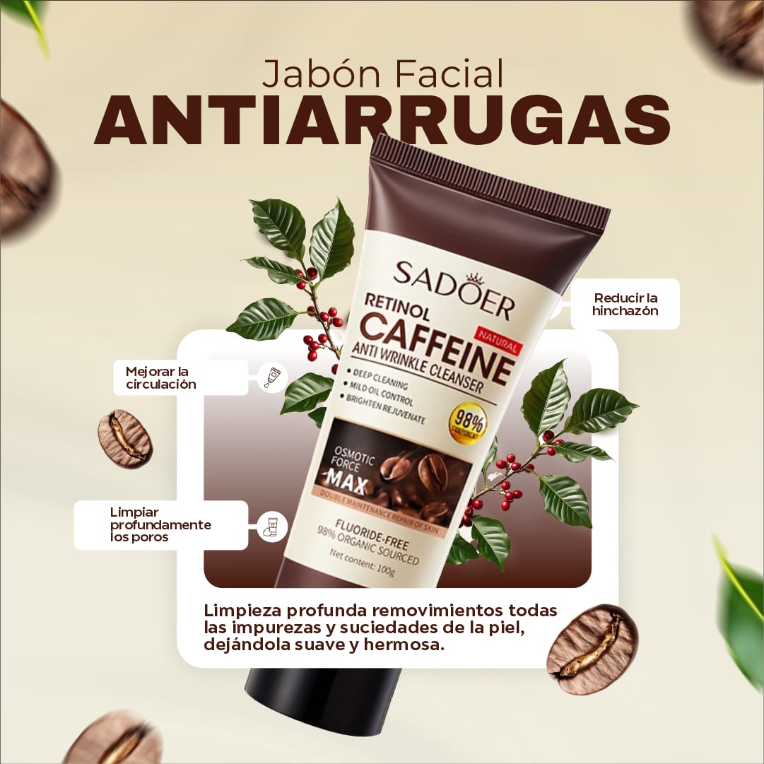 Cafetinol Jabón con Café y Retinol: Rejuvenece, Limpia & Repara