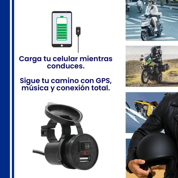 Cargador USB Para Motos Impermeable